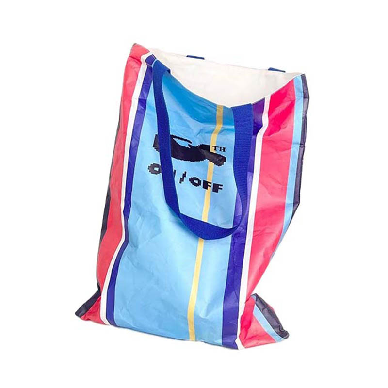 Tyvek tote बैग धारी मुद्रण